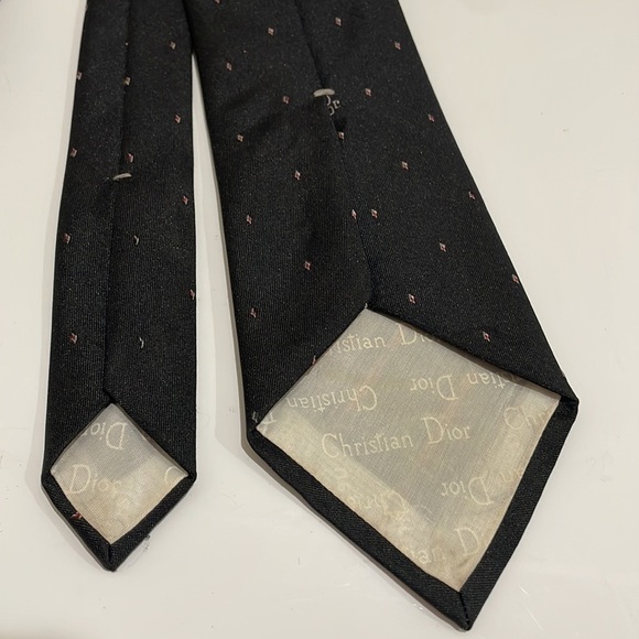 Christian Dior Classic Black Logo Tie—Great Looking!  Subtle & Understated—EUC - Picture 5 of 7